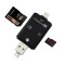 YiKaiEn 3 in 1 SDHC SDXC Micro SD CardReader USB Adapter With Lightning Connector External Storage MemoryExpansion for iPhone/iPad/Android phones/Mac/PC (Black)