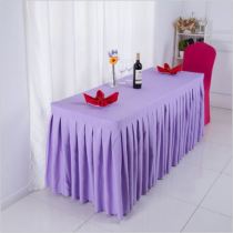 High quality wedding hotel tablecloth polyester table cloth with skirt