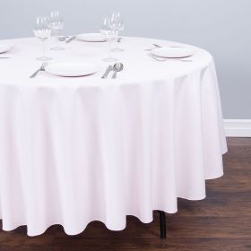 China modern style round polyester tablecloth light pink