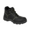 Black leather steel toecap & puncture-resistant safety shoes
