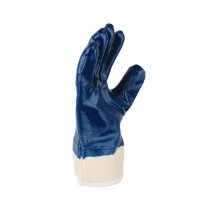 Fully Nitrile Coated Jersey Gloves with Safety Cuff  (Navy Blue)