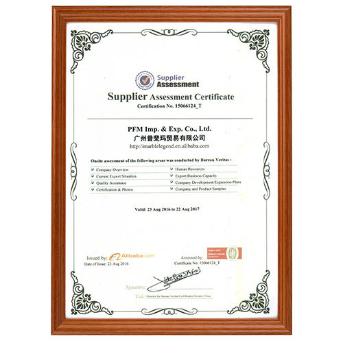 Supplier Assessment Certificate