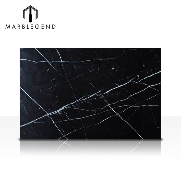 Заводская цена Китай Черный мрамор с белыми венами Мраморная плита Nero Marquina