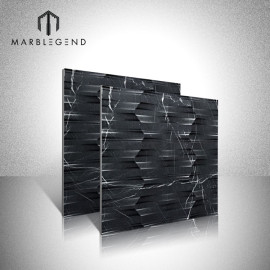 Прочная и не увядающая черная мраморная плитка Marquina 3D