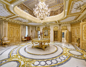 arabic majlis marble inlay waterjet flooring tile design