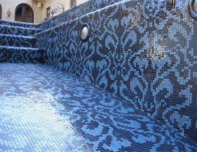 Blue Mosaic Swimming Pool Style Patterns Design Tile