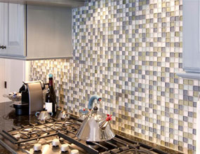 Stone Mosaic Tile Sheet Square Crystal Backsplash Crackle Mosaic Glass Tile Wall Sticker