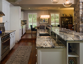 Azurite Granite Kitchen Countertop Traditional Kitchen Island