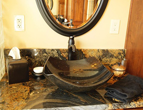 Magma Black Granite  Traditional-Bathroom vanitytop