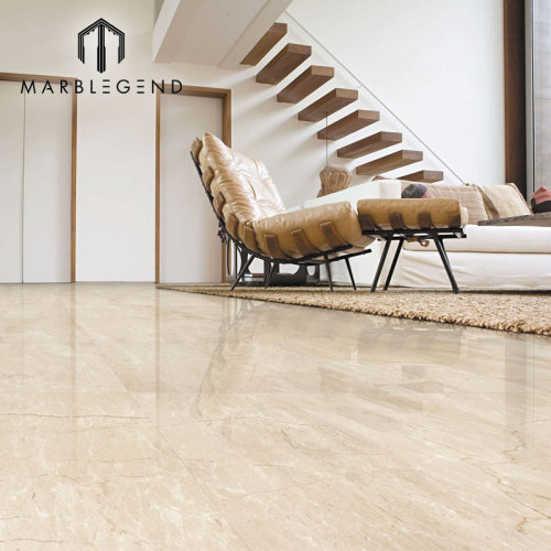 Природные испанские бежевые мраморные плиты Crema Marfil Premium Marble Interior Design