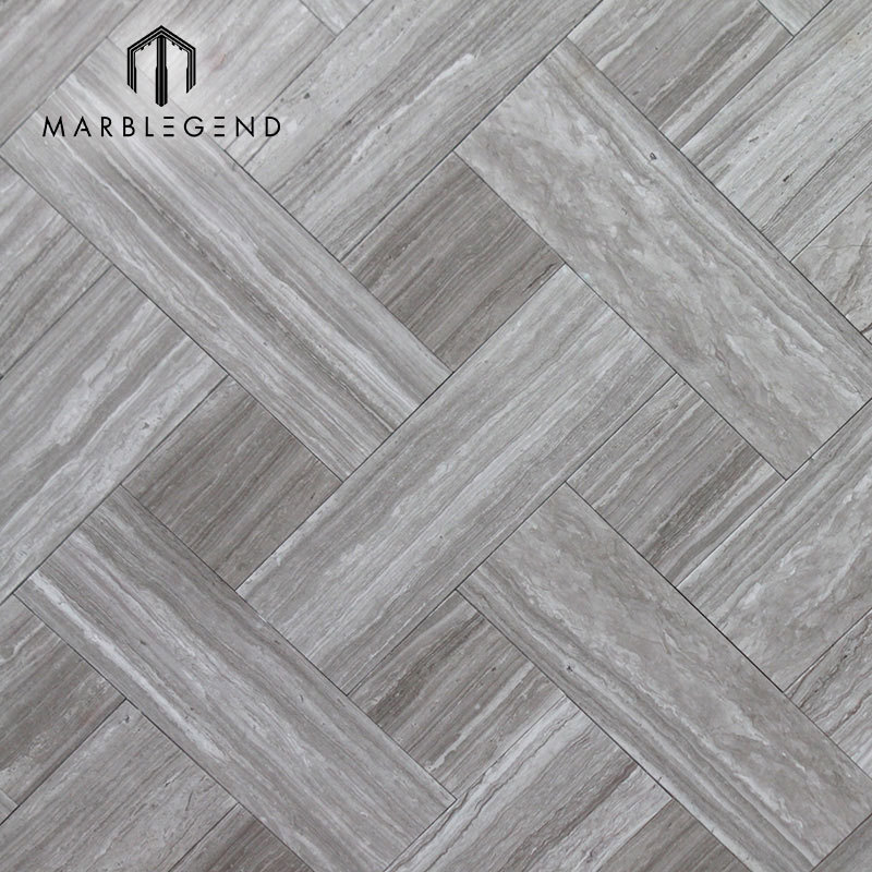 China Wooden Grain Grey Wood Vein Marble Grey Serpeggiante Marble Flooring Tiles
