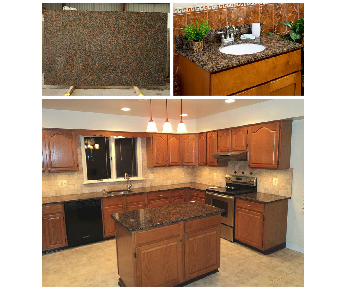 Chinese Natural Dark Brown Granite Baltic Brown Granite Slab For