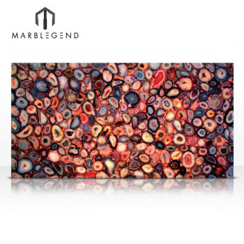 PFM Golden Hot Sale Product For Table Top Red Agate Stone Slabs And Tiles