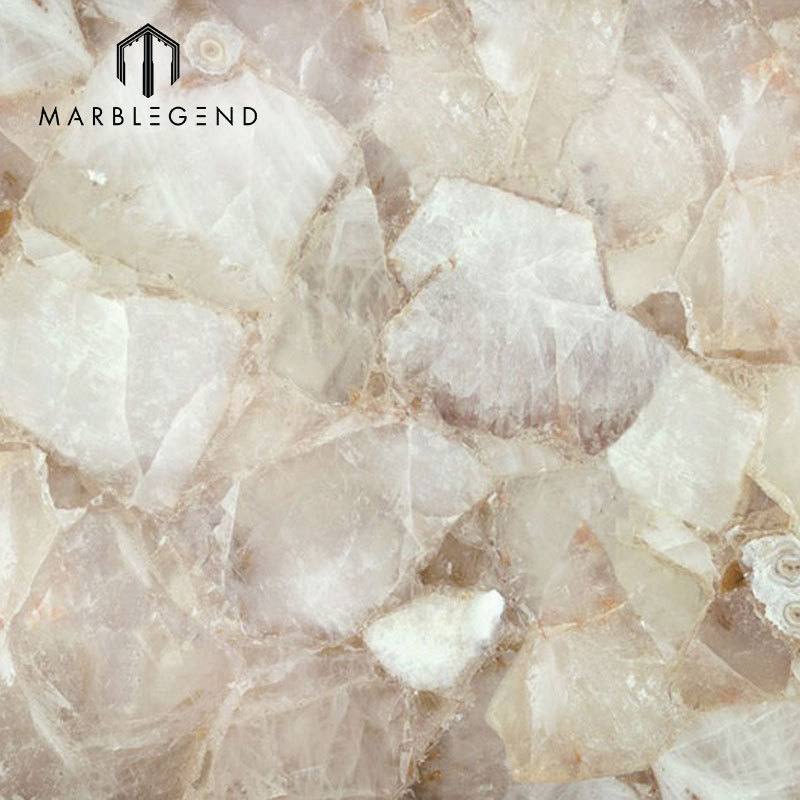 Natural White Crystal Semiprecious Stone Tiles And Slabs For Window Sill Decor