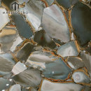 Piedras semipreciosas con retroiluminación natural Azulejos de losas de piedras preciosas de jaspe verde del desierto