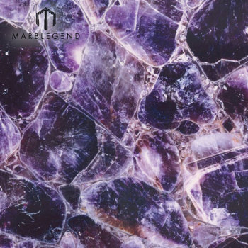 Top Luxury Amethyst Extra Slab Semiprecious Stone Backlit Quartz Tile