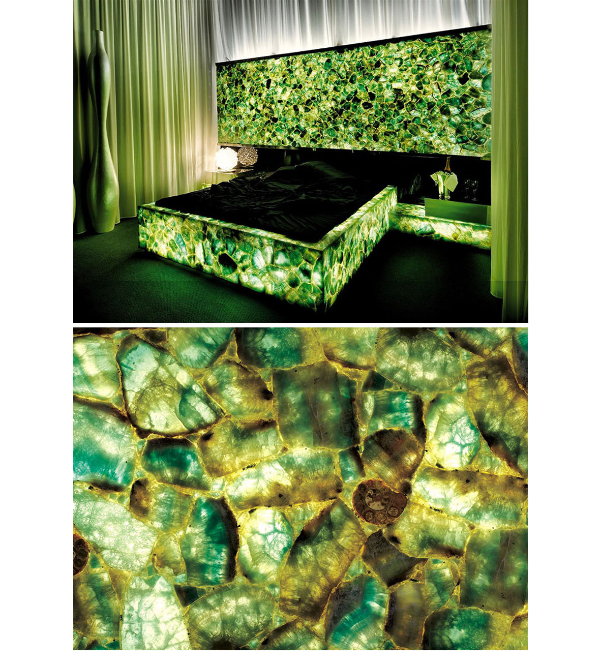 Green Stone Flooring Walling Tiles Emerald Fluorite Semiprecious Stone