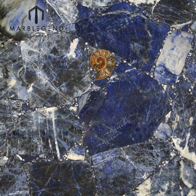 Azulejos de cuarzo de piedra azul Sodalite azul oscuro de grado superior de lujo