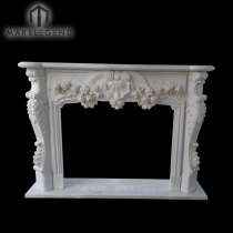 Custom Design Impressive Carved Louis LV Style Marble Fireplace Surround Mantel