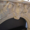 Custom Design Angel Marble Fireplace Mantel Surrounding With Cherub Statue