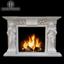 Mano sexy mujeres desnudas talladas escultura mármol piedra chimenea mantel