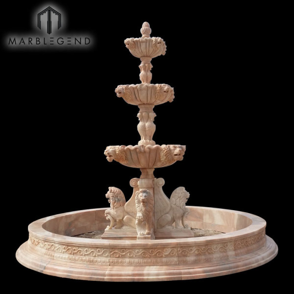 PFM Natura Stone Marble Hand Carving Sculpture Water Fountain For Outdoor
