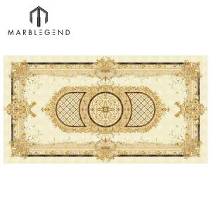 Rectangle Marble Waterjet Big Medallion Royal Design for villa