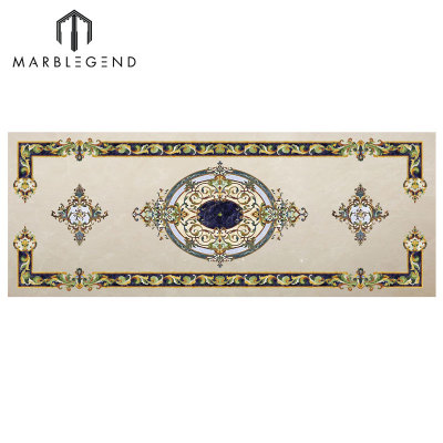 Diseño personalizado Rectangle Style Marble Waterjet Floor Medallion Tile