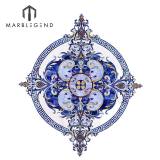 Custom Majlis Design Round Waterjet Blue Marble Medallion Tile Lowes