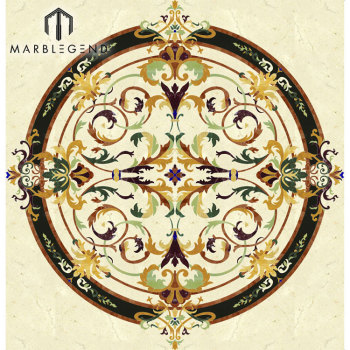 Custom Marble Floor Pattern Design Round Waterjet Medallion Tile