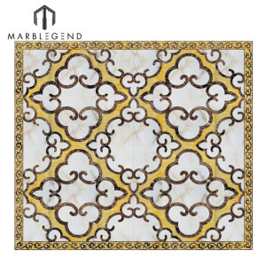Custom Modern Marble Flooring Design Waterjet Medallion Tiles