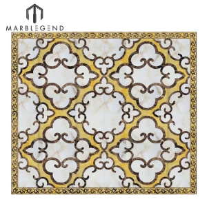 عرف الرخام الحديثة الأرضيات تصميم Waterjet ميدالية بلاط