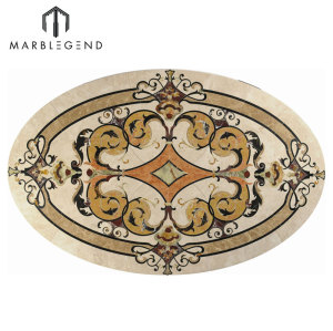 Luxury Pattern Vernazza Oval Marble Waterjet Flooring Medallion