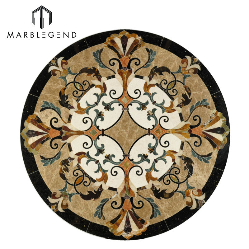 Provence Series Marble Floor Medallion Round Medallion Waterjet Marble Tile