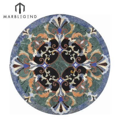 Beautiful Provence Series Flower Design Marble Flooring Waterjet Medallion