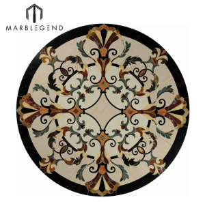 Provence Series Floor Design Round Medallion Waterjet Marble Inlay