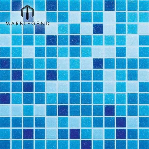 2x2cm Ice Jade Blue Glass Mosaic Swimming Pool Tile
