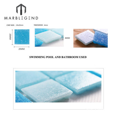 2x2cm Ice Jade Blue Glass Mosaic Swimming Pool Tile