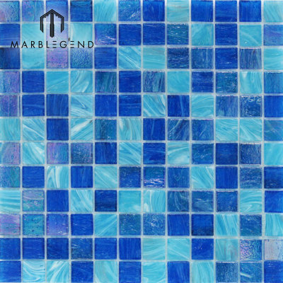 Mexico Pool Using Crystal Glass Mosaic Light Blue Mosaic Swimming Pool Tile
