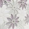 Bathroom And Kitchen Wall Decoration Waterjet Flower Glass Mosaic Tile