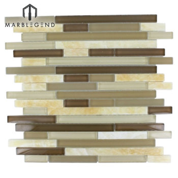 Tao coffee Random Strip Glass Mosaic Tile for Wall decoration