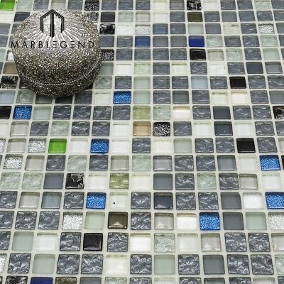Placa para salpicaduras Diseño de azulejo Cristal Moonlight Glam Glass Mosaic Tile