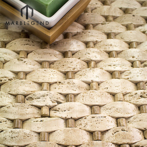 نمط جديد بلاط الحائط تصميم الحجر الطبيعي قمة جيوسيبي الرخام بلاط الموزاييك