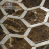 PFM Florentine Pearl Dark Emperador Marble Stone And Pearl Glass Mosaic Tile