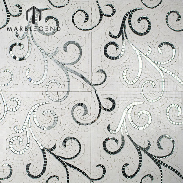 Mezcla de color Florita patrón pulido patrón mármol piedra mosaico Tlie