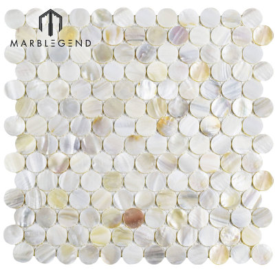 Baño Espejo Pared Backsplash Blanco fresco Madre de perla Shell mosaico