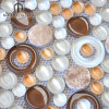 Stone and Glass Mix Mosaic Tile Sheets Marble Bathroom Wall Kitchen Backsplash