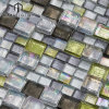 Polished Natural Structura Olive Stone Glass Tile Mix Mosaic Tile For Wall Decoration