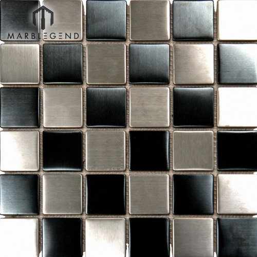 Квадратная стена Кухня Backsplash Плитка Серебро Матовый алюминий Металл Мозаика Плитка