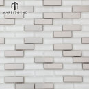 Vidrio iridiscente Diamante Plata Acero inoxidable Aceros Azulejo de mosaico metálico con vidrio